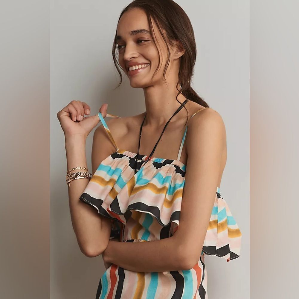Farm Rio Sleeveless Ruffle Maxi Dress - Picture 2 of 8